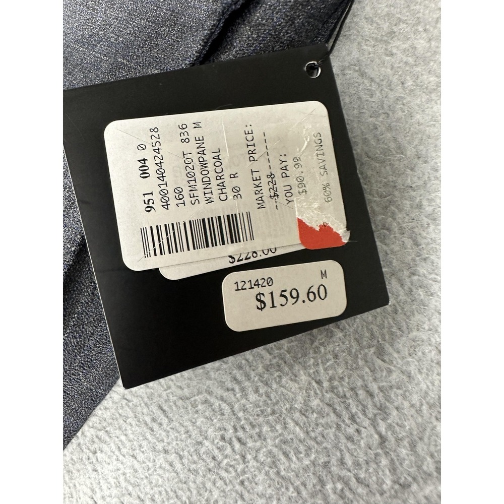 REDA Dress Pants Mens 30R Gray Windowpane Wool Flat Front Formal Canada NWT $159 - Picture 2 of 10
